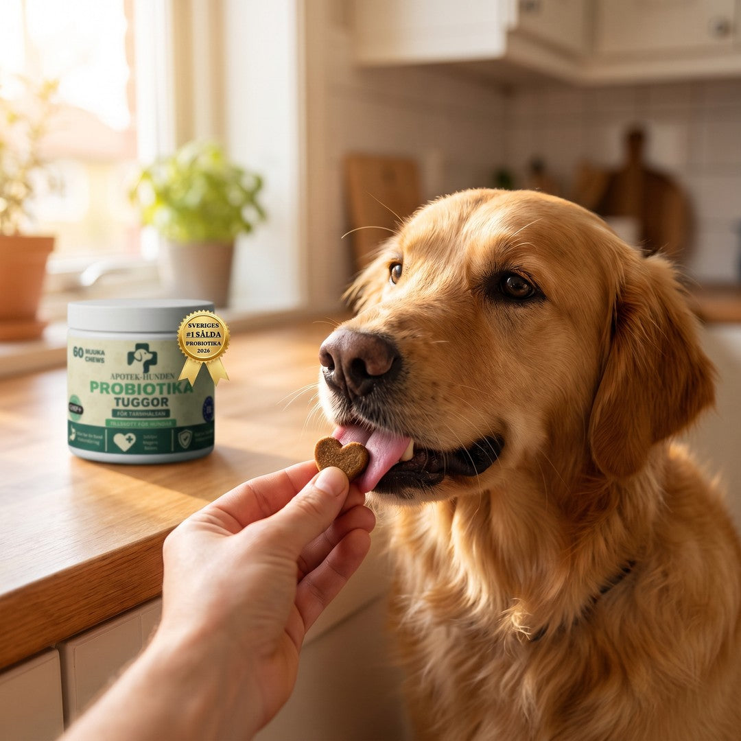 Hund får en tugga