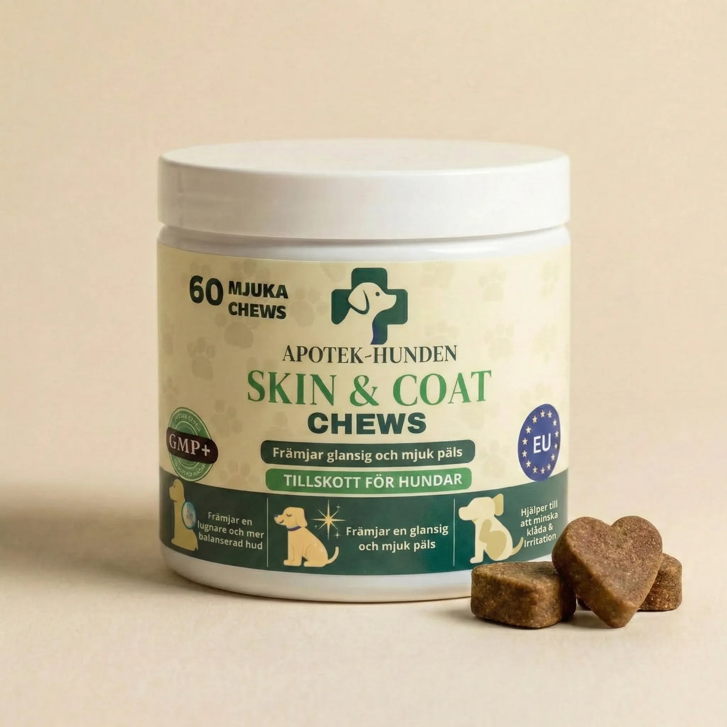 ApotekHunden Skin and Coat Chews – pälsvård och hudtillskott för hund