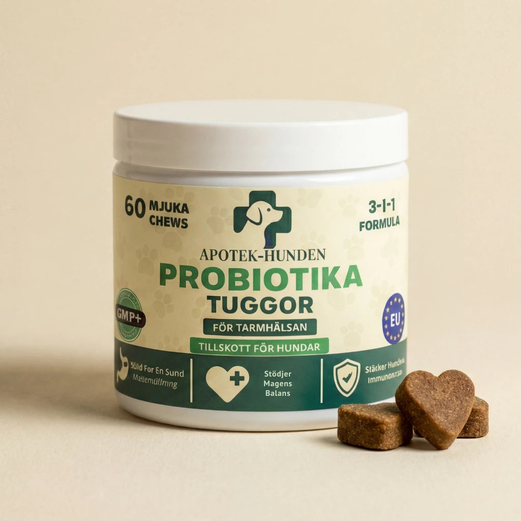 ApotekHunden 3-i-1 Probiotika Tuggor – kosttillskott för hundens mage