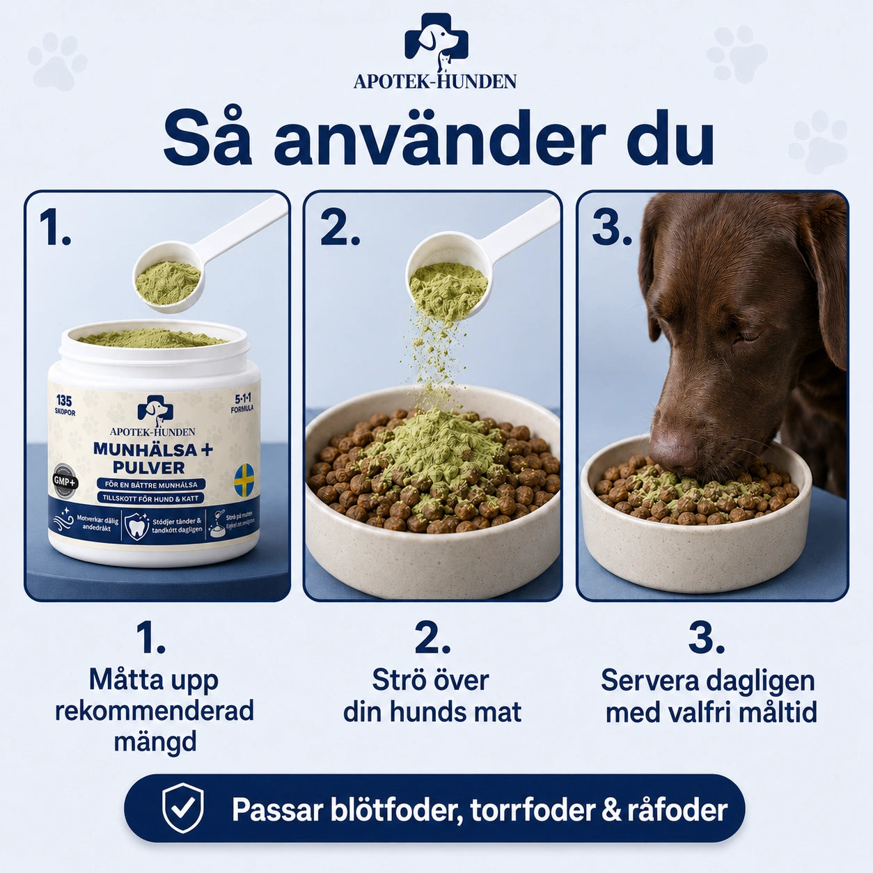 Apotek Hunden - 5-i-1 Beroligende Tyggetabletter, Der Lindrer Din Hunds Stress, Angst og Frygt 