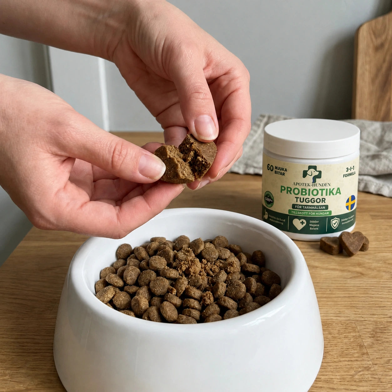 Apotek Hunden - 3-i-1 probiotika, der løser din hunds mave-, hud- og energiproblemer 